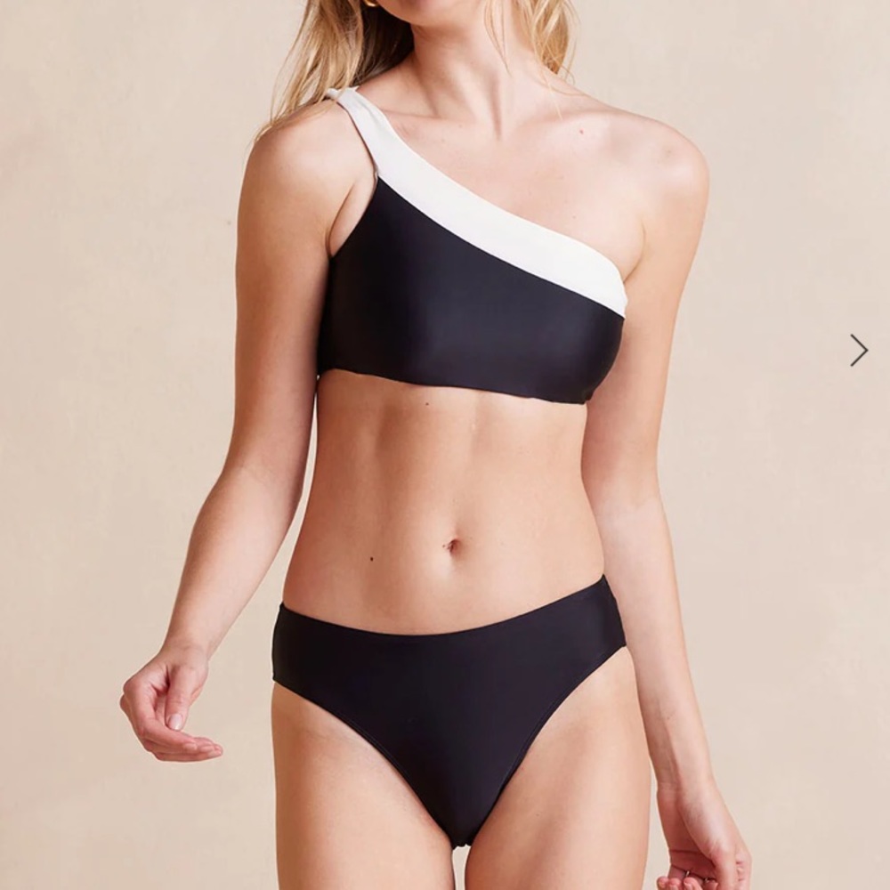 Summersalt High Leg Mid Rise Bikini Bottom, Black, Size 4